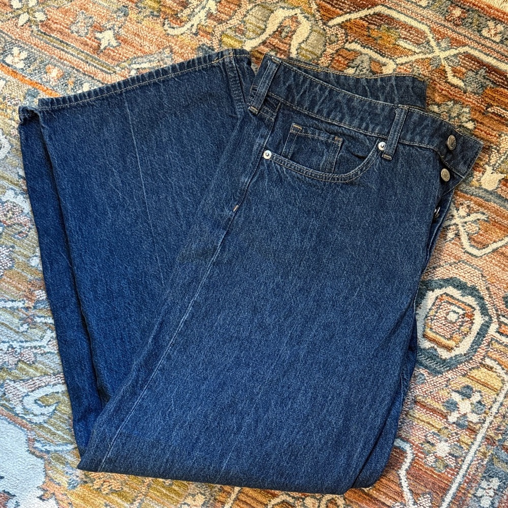 H&M Dark Blue Wide Leg Jeans